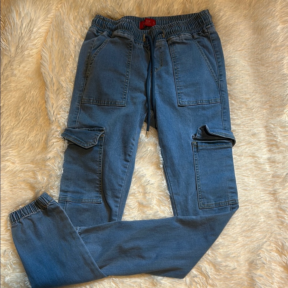 Casual Blue Cargo Joggers